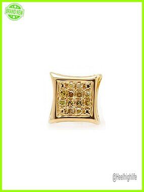 14K Yellow Gold Diamond Stud Earring Single 0.05 Carat Natural